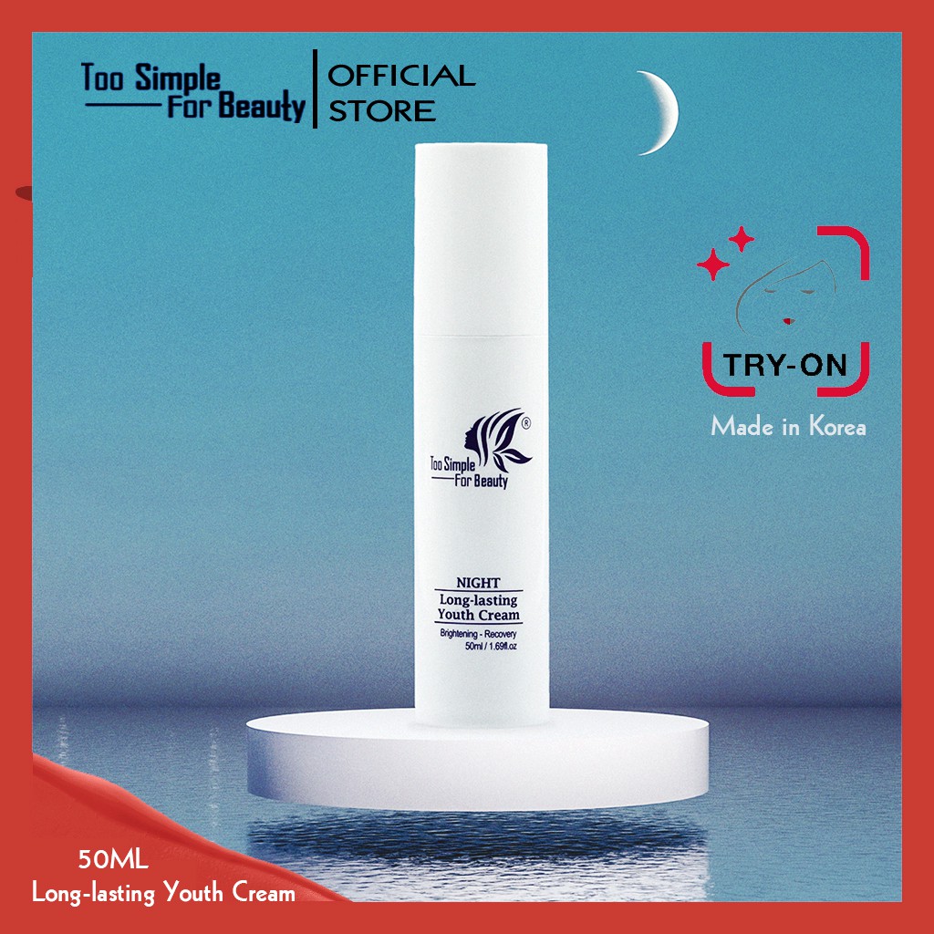 Kem dưỡng da trắng mượt đều màu ban đêm Too Simple For Beauty Long – Lasting Youth Cream 50ml