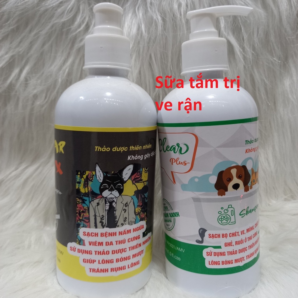 Sữa tắm trị ve rận cho chó mèo Clear Plus 500ml