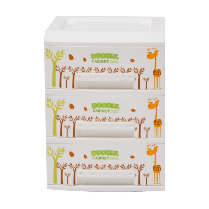 Tủ Nhựa Mini Doremi 3 Tầng Song Long dùng đựng đồ dùng học tập, đồ chơi, đồ trang sức Kích thước 17 x 24 x 23cm