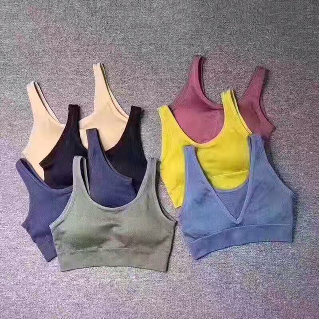 Áo TẬP GYM NỮ ĐẸP - Áo bra áo kiểu croptop cotton màu xanh màu vàng màu đen màu da | BigBuy360 - bigbuy360.vn