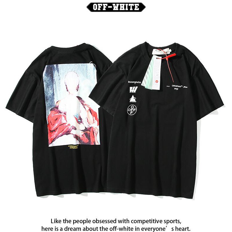 Áo Thun Off-White Tay Ngắn Chất Cotton Hoạ Tiết In Cho Nam Và Nữ