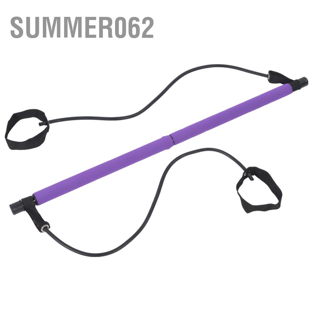 Summer062 Thanh Pilates di động Thanh chống dính Yoga Dây đeo đa chức năng Tại nhà Thể dục thể thao Đào tạo Dây đàn hồi Thiết bị tập thể dục Màu tím