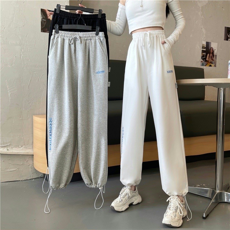 Quần jogger thêu chốt umi RUBY HOUSE86 chất umi dầy đẹp, mịn, mát , có 2 size M và L , không xù, hàng đẹp