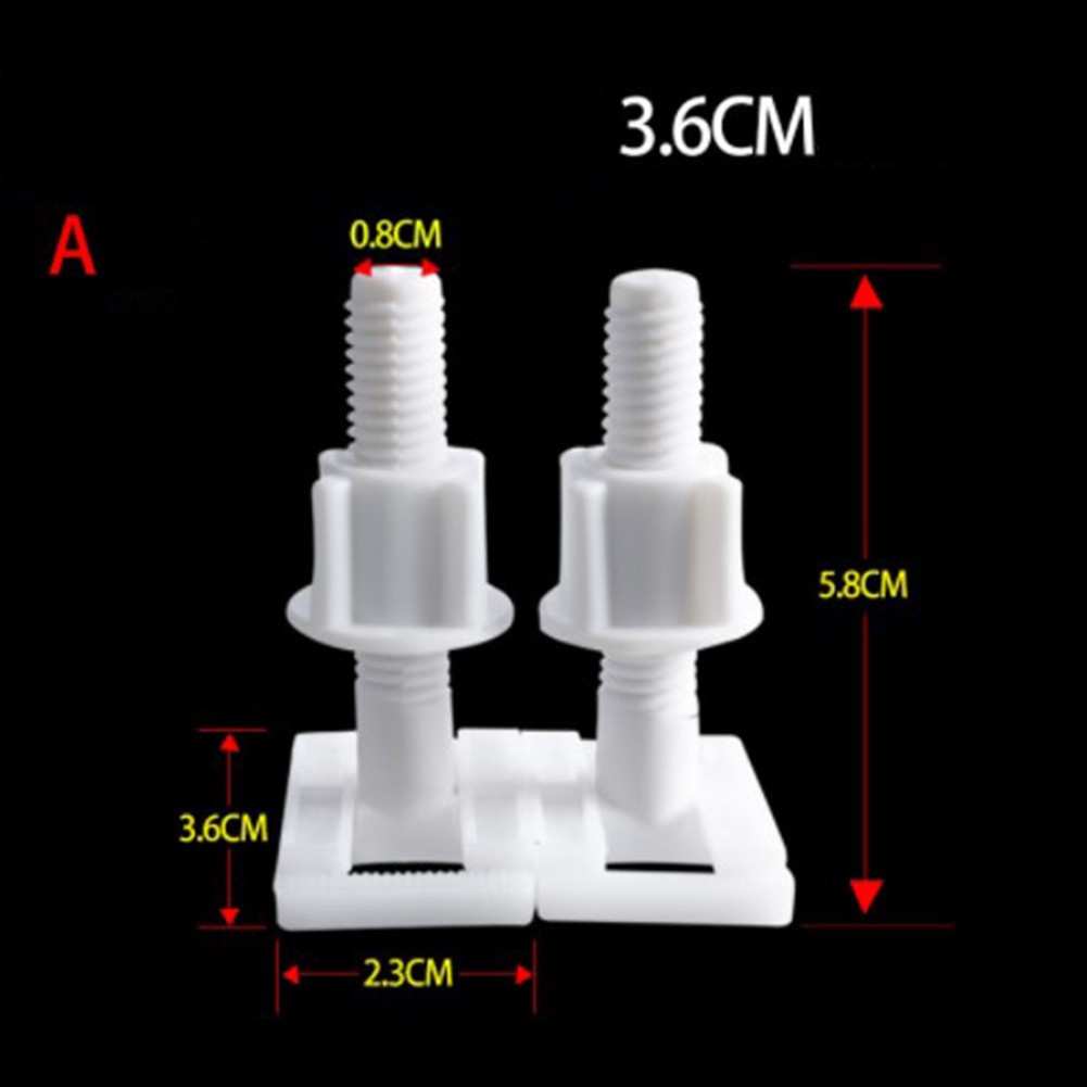 Bộ Ốc Vít Nhựa 6cm Màu Trắng Thay Thế Cho Bản Lề Bồn Cầu