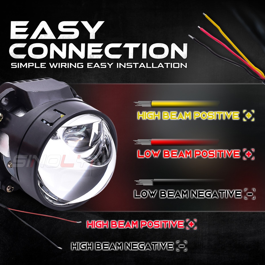 Đèn Pha LED 43W H7 H4 H1 9005 9006 2.5 Inch Chuyên Dụng Cho Xe Hơi