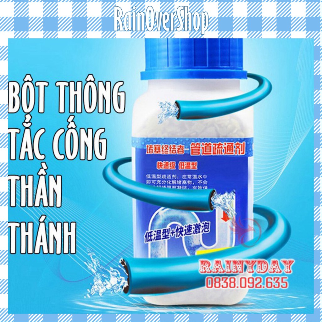 Bột thuốc thông tắc cống bồn rửa mặt rửa chén bát bồn cầu đường ống nước cực mạnh siêu thần thánh