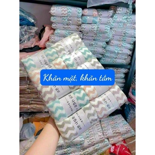 Combo 10 Khăn mặt lông cừu xuất Hàn 30x50cm