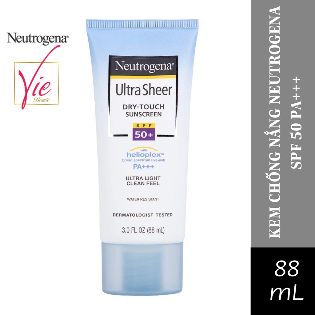 Kem Chống Nắng NEUTROGENA khô thoáng - NEUTROGENA Ultra Sheer Dry Touch Sunblock SPF 50 PA+++ 88mL
