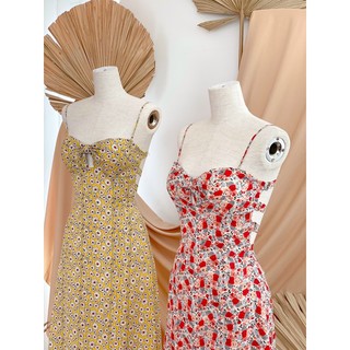 MAXI HOA CUTOUT LƯNG 💚 { HÌNH CHỤP THẬT }