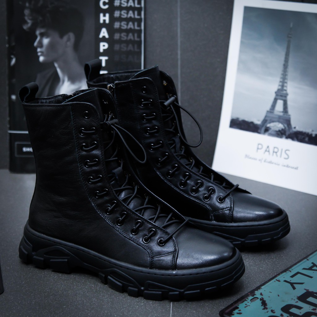 Giày nam boot da kiểu dáng cao cổ có khóa sườn tiện lợi hàng cao cấp GD9388 htstore | BigBuy360 - bigbuy360.vn