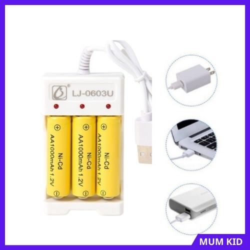 Pin tiểu AA kèm sạc pin 1,5V hoặc pin riêng 2A MUMKID 04