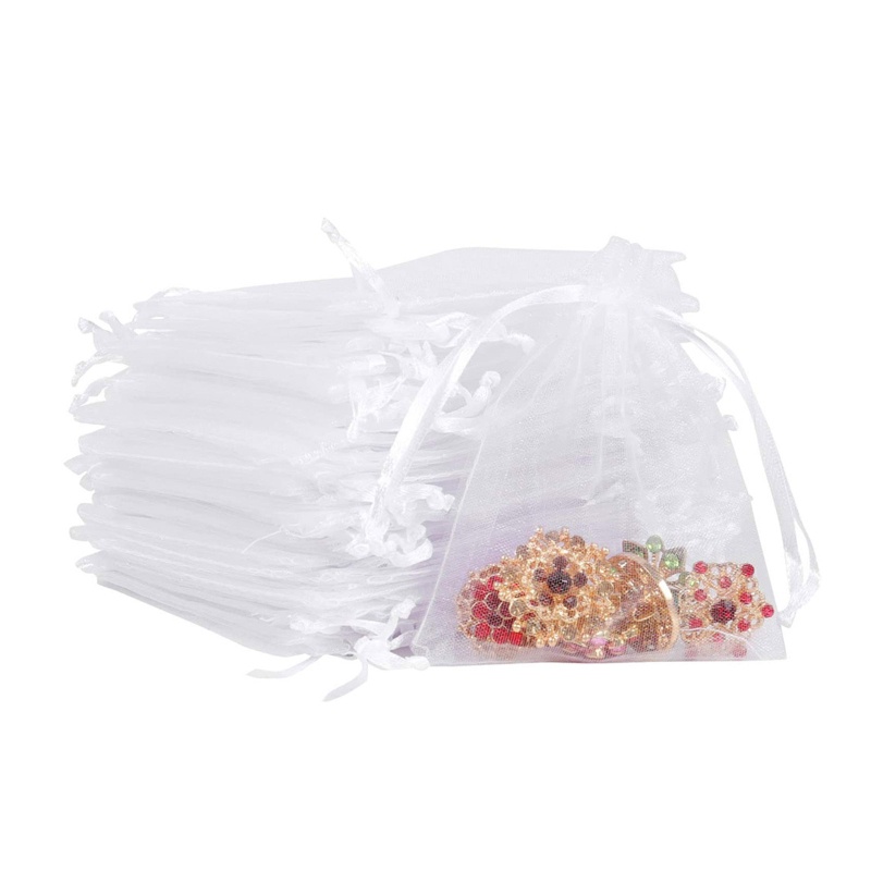 Set 50 Túi Dây Rút Trong Suốt Dùng Để Đựng Kẹo / Trang Trí Tiệc Cưới / Sinh Nhật