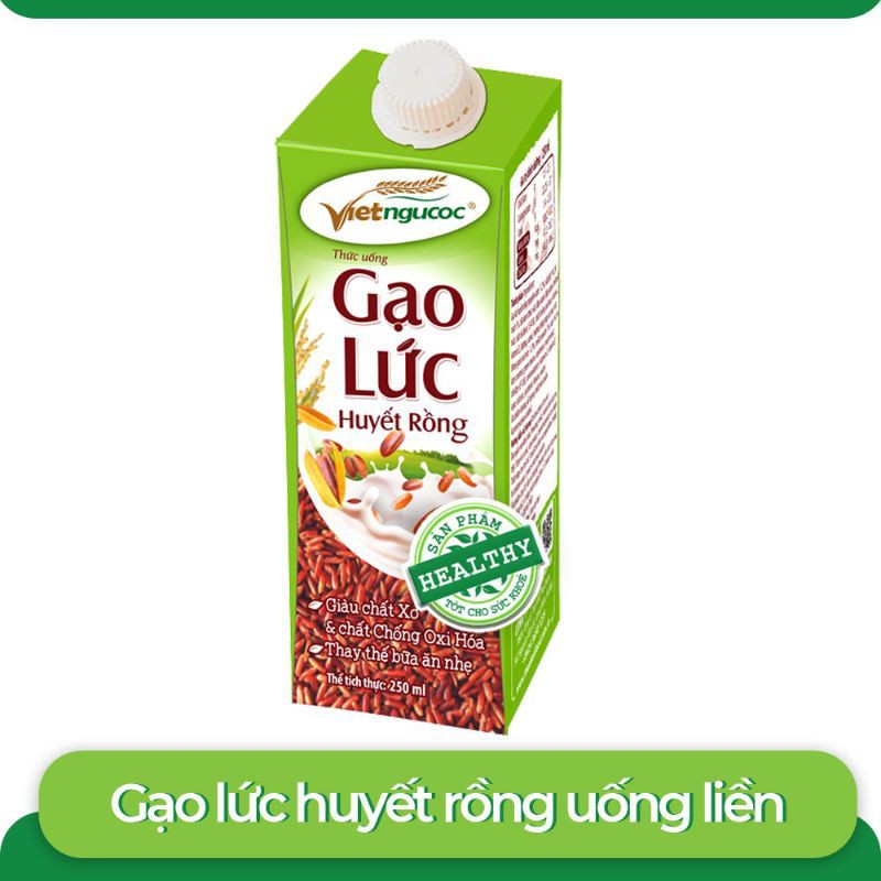 gạo lức huyết rồng việt ngũ cốc lốc 3 hộp ×250ml/hộp