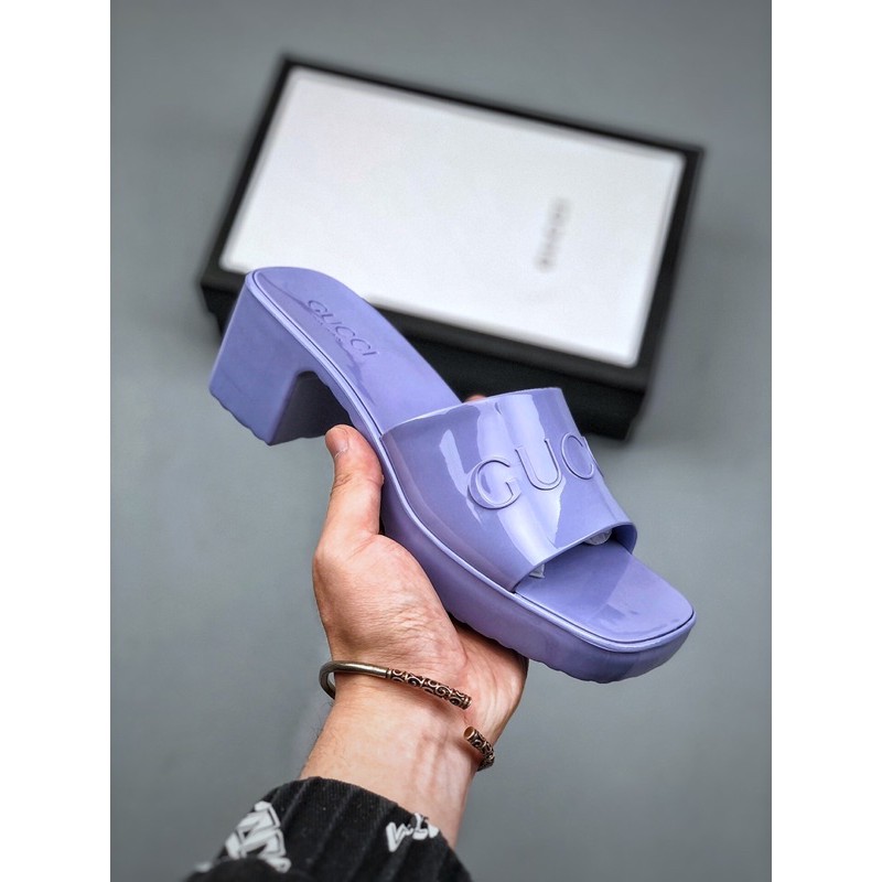 Gucci Women's rubber slide sandal chính hãng - Giày Gucci chuẩn Auth new hot
