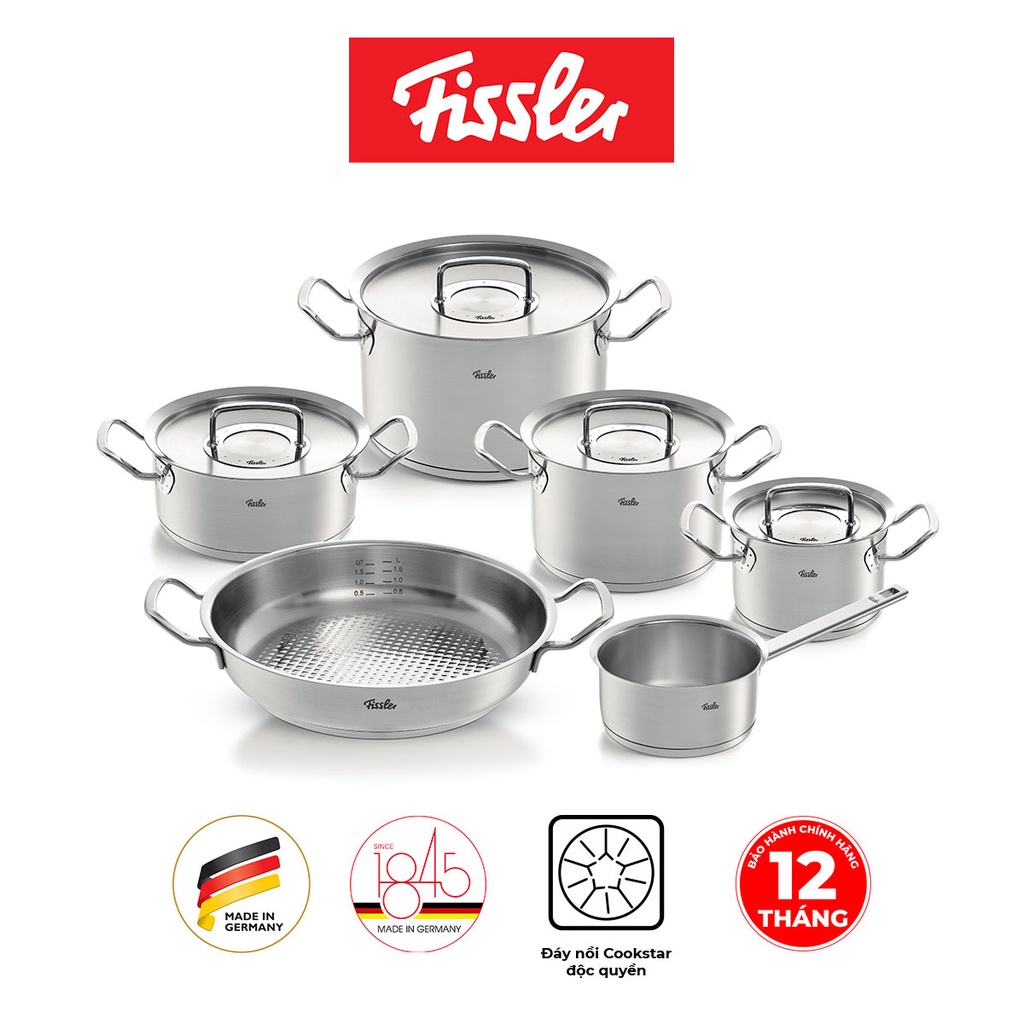 Bộ nồi 6 món Fissler Original Pro (nắp inox) hàng chính hãng 100% sản xuất tại Đức