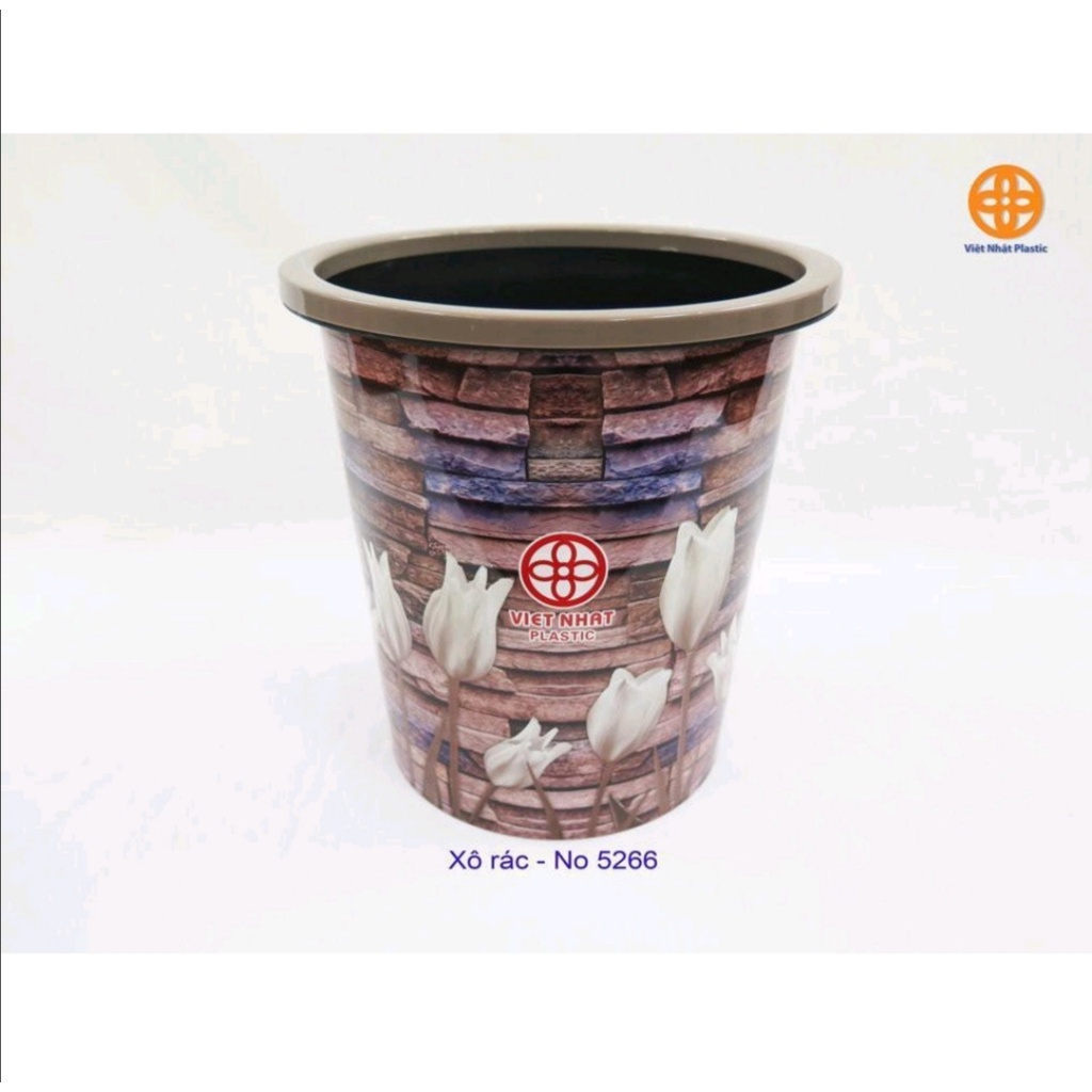 Xô rác, sọt rác họa tiết hoa Việt Nhật 5266