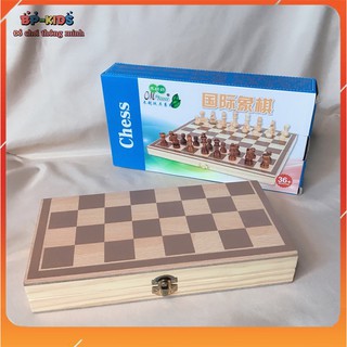 Bộ Cờ Vua Bằng Gỗ Kèm Hộp Đựng Chất Đẹp, Gọn Nhẹ - Đồ Chơi Gỗ Phát Triển Trí Thông Minh Cho Bé Yêu