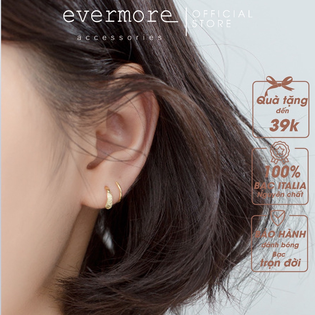 Bông tai bạc EVERMORE, khuyên tai xoắn kép 3mm bạc ý 925 nguyên chất, phong cách minimalism, thanh lịch - H016
