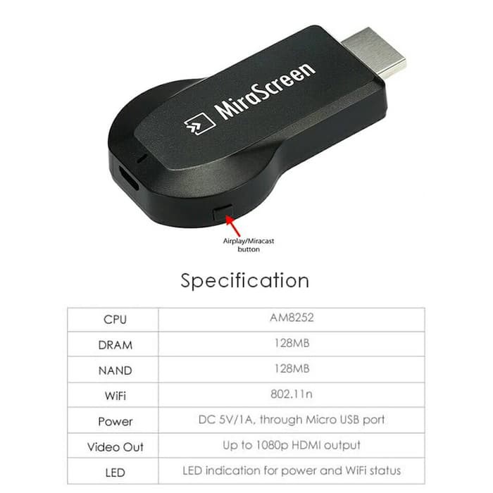 Miracast Thiết Bị Chuyển Đổi Miracast Miracast Cho Android Ios Sang Hdmi Tv Stick Airplay