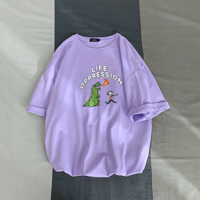 Áo thun tay lỡ Unisex Khủng long &amp; cậu bé