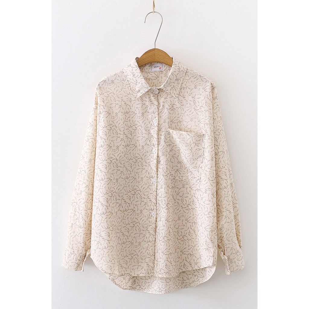 Áo Sơ Mi Voan Họa Tiết Hoa Tay Dài Phong Cách Hàn Quốc Cho Nữ | BigBuy360 - bigbuy360.vn