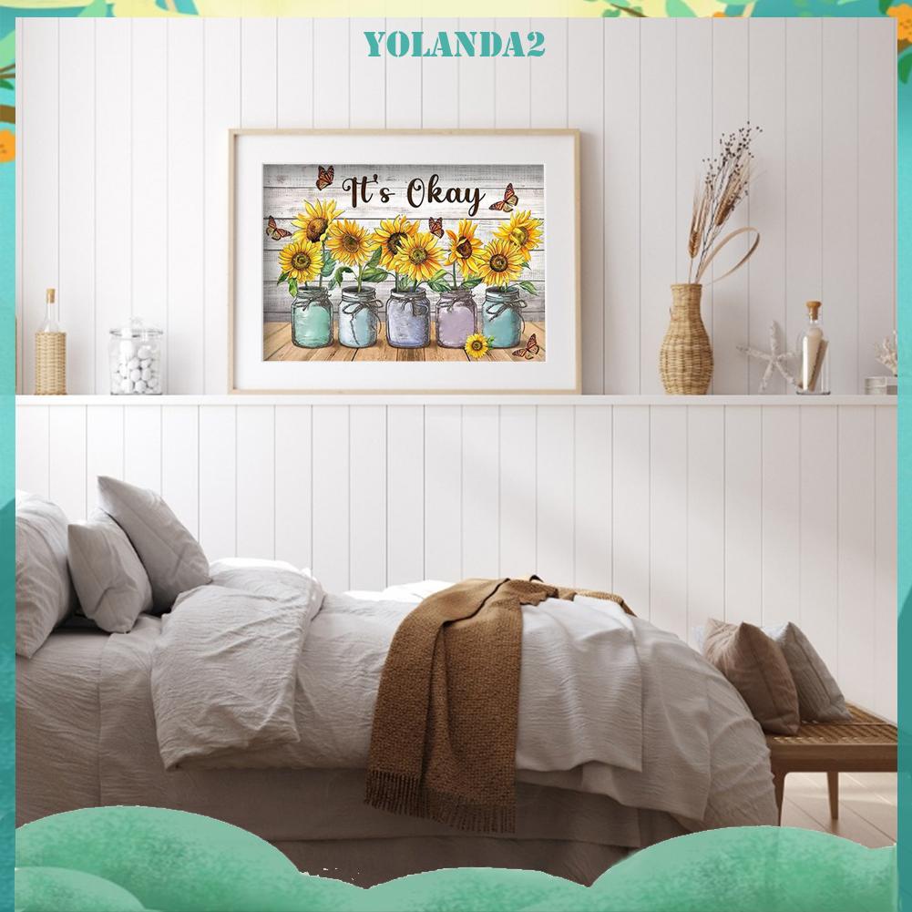 Toàn Bộ Tranh Thêu Chữ Thập 3 Sợi Cotton Hình Hoa Hướng Dương 11ct