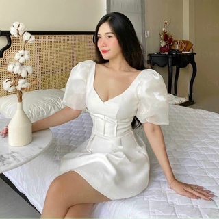 ĐẦM TAY VOAN CỔ V (KÈM VIDEO HÌNH THẬT)