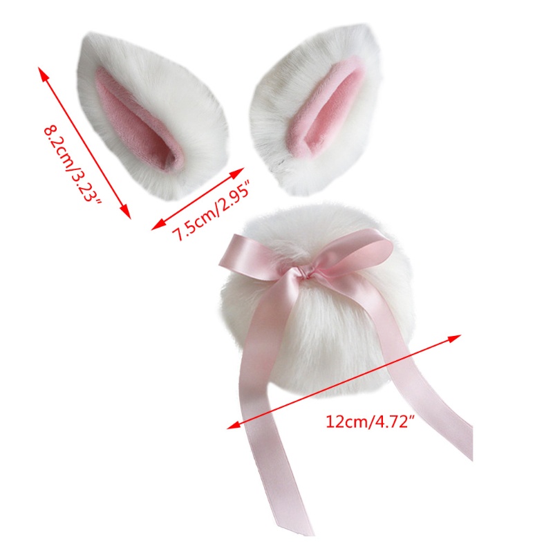 Kẹp Tóc Hình Tai Mèo Phối Lông Nhân Tạo Phong Cách Lolita