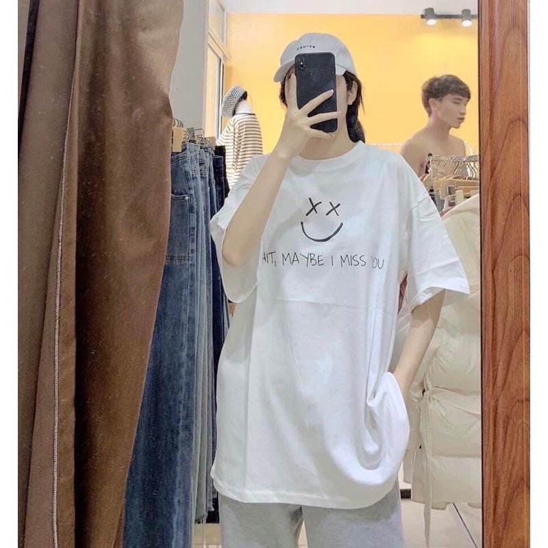 Áo Thun Mặt Cười Xanh Bơ - Áo thun tay lỡ form rộng Unisex 38-65kg Nam Nữ  [VIDEO+ẢNH THẬT]