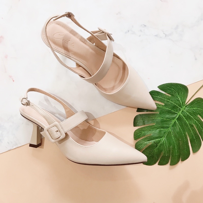Giày cao gót nữ quai sau dáng slingback gót nhọn 7cm siêu xinh
