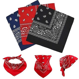 [Có sẵn] Khăn Turban, khăn Bandana phụ kiện buộc đầu vuông Đen, Đỏ