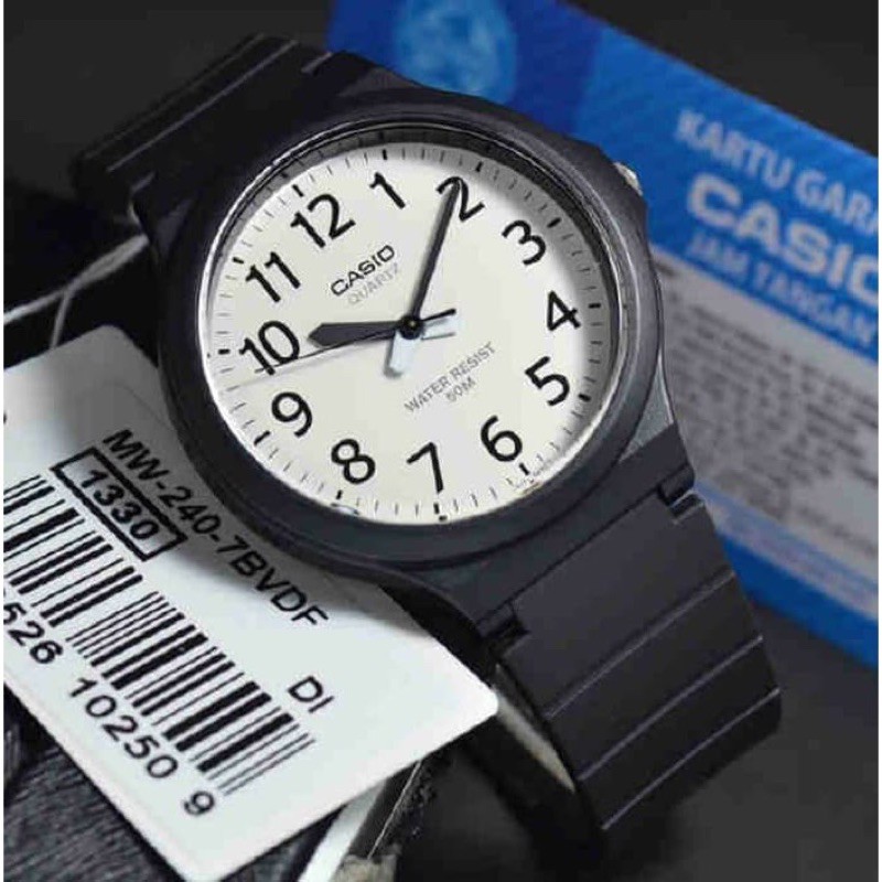 Đồng hồ nam dây nhựa Casio chính hãng Anh Khuê MW-240-7BVDF
