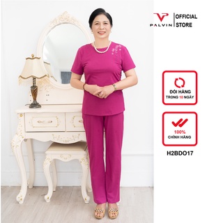 Đồ bộ thun nữ trung niên PALVIN, coton cao cấp, kiểu dáng đẹp - H2BDO17