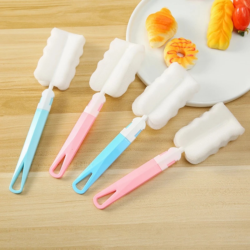 Bàn Chải Rửa Ly Cốc Đầu Xốp Mềm Nhiều Màu Sắc Có Thể Tháo Rời Tiện Dụng