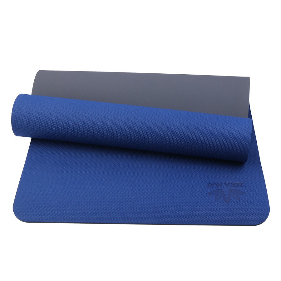 Thảm yoga TPE Zera Mat 2 lớp 8mm màu Xanh coban + Kèm túi