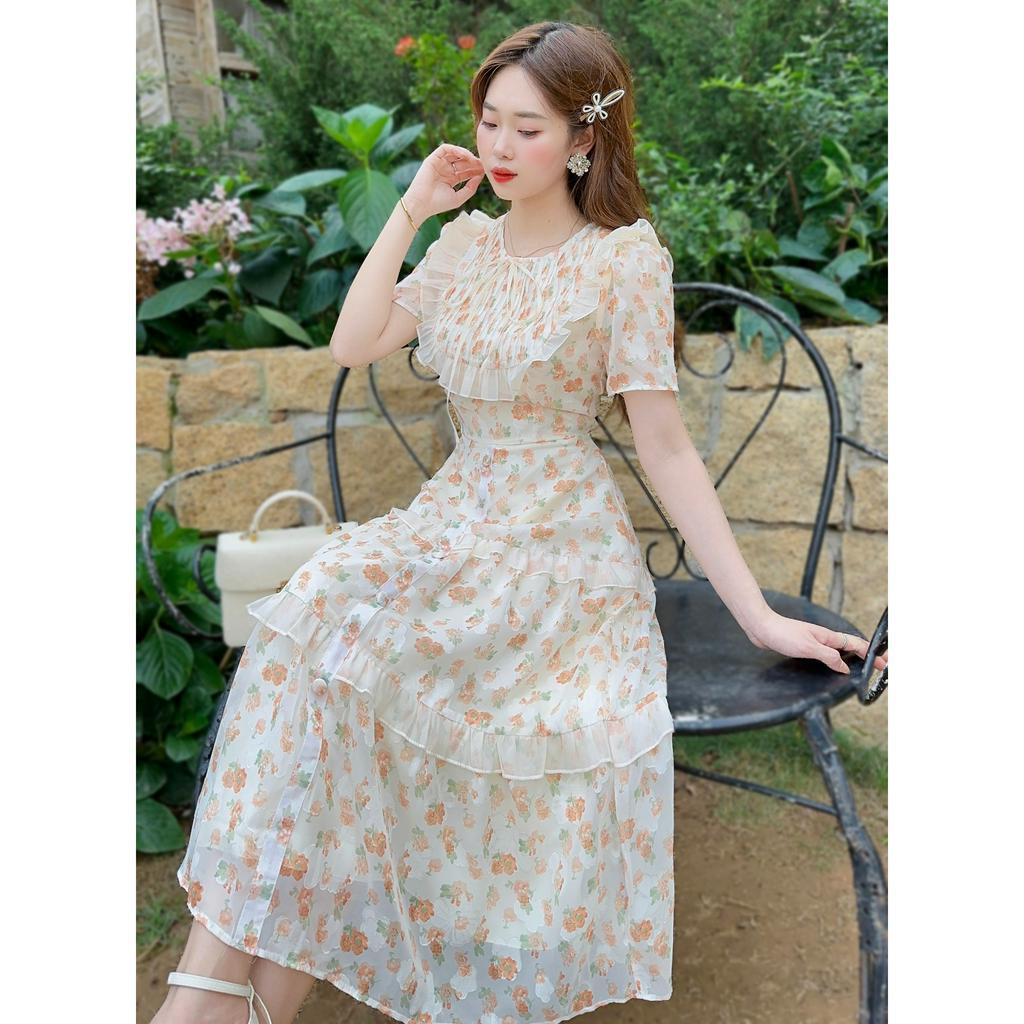 Váy tơ tầng xinh xắn hack dáng nhẹ nhàng- v282