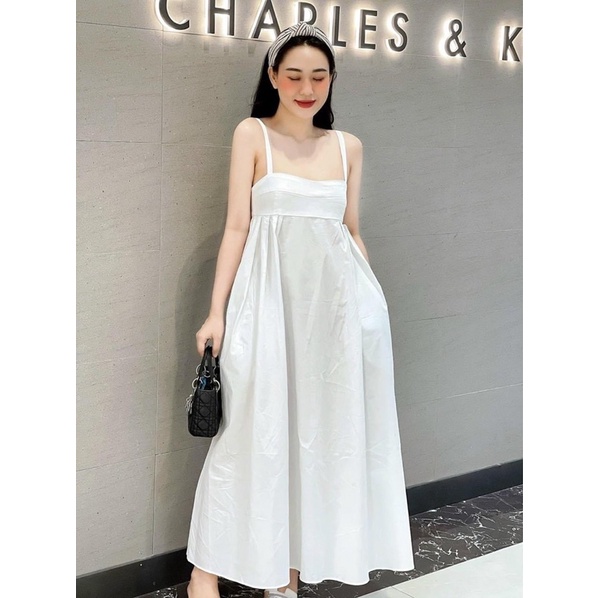 Đầm maxi 2 dây bảng to li ngực dáng xoè dài [kèm hình thật]