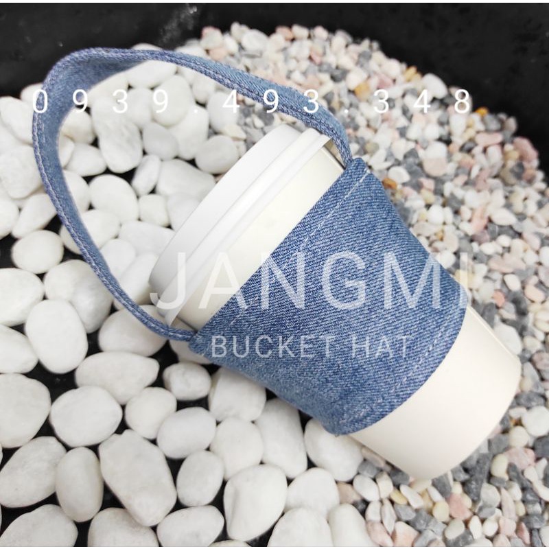 Túi Quai Vải Jean Đựng Ly Nước ( Chỉ Vừa Ly Dưới 450ml trở lại )