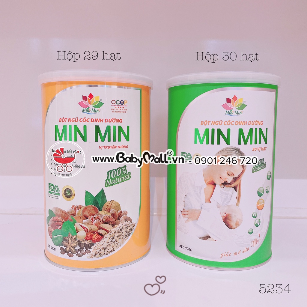 Ngũ cốc hạt Granola dinh dưỡng Minmin hộp 0.5kg