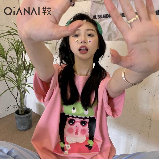 COZOK Áo Thun Tay Ngắn Form Rộng In Họa Tiết Thời Trang