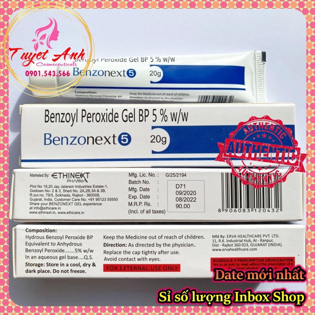 Gel hỗ trợ xóa mụn, Benzonext gel (20g)