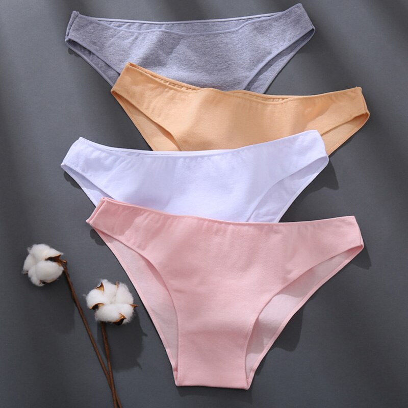 Set 1/2 quần lót CUTEBYTE cotton màu trơn thời trang nữ gợi cảm