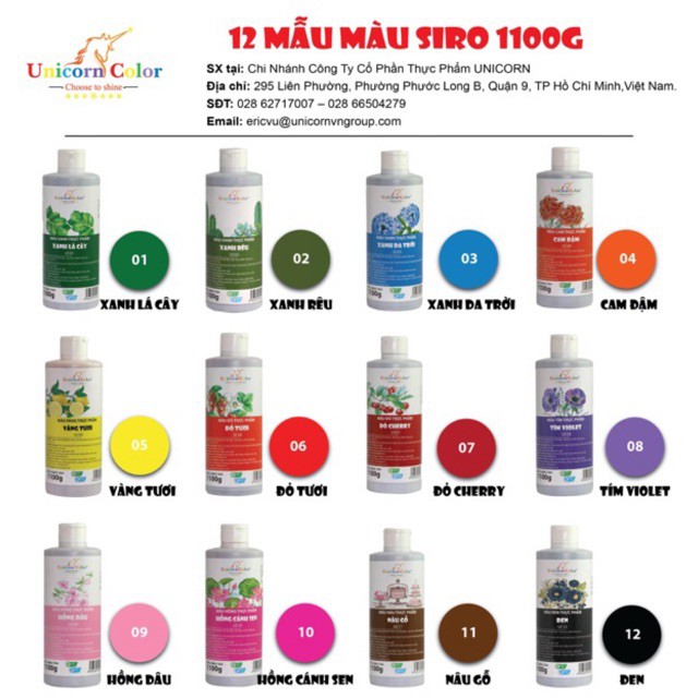 màu thực phẩm unicorn 1100gr
