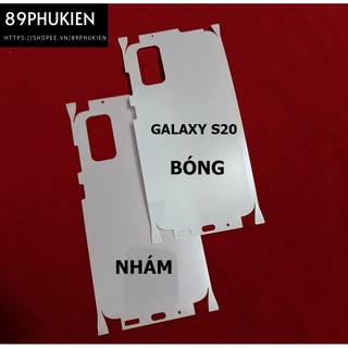 Miếng film dán PPF loại xịn phủ full 99% lưng viền chống trầy xước Samsung Glaxy S20