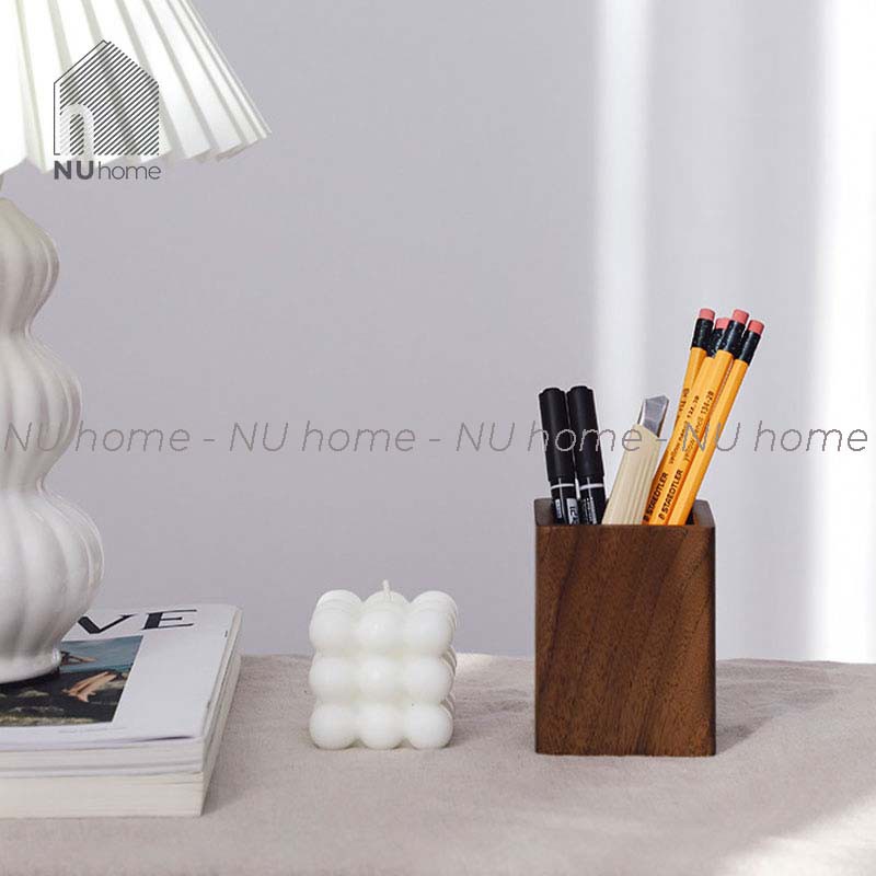 nuhome.vn | Hộp đựng bút tako, đựng cọ trang điểm để bàn bằng gỗ cao cấp, thiết kế đơn giản theo phong cách Nhật Bản