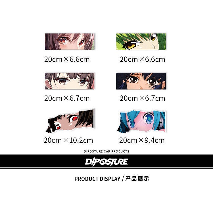 Nhãn dán thân xe hơi phản quang thứ cấp chống nước JDM Nhật in hình anime