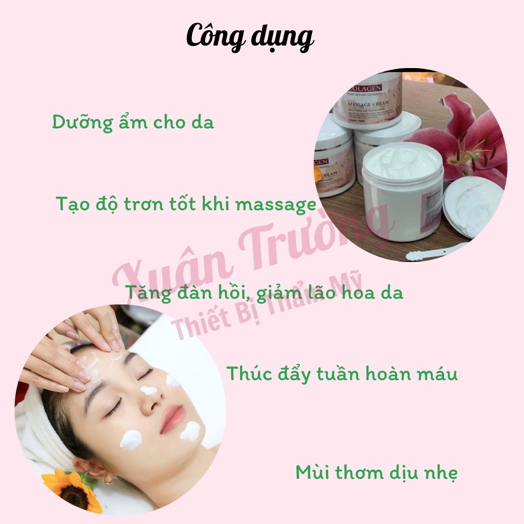 Kem massage collagen 500gr cho spa