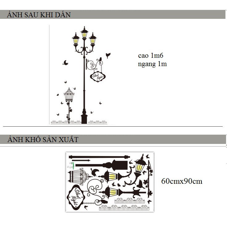 Decal dán tường Cột đèn vàng | BigBuy360 - bigbuy360.vn