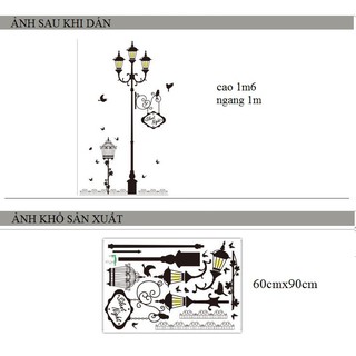 Decal dán tường Cột đèn vàng