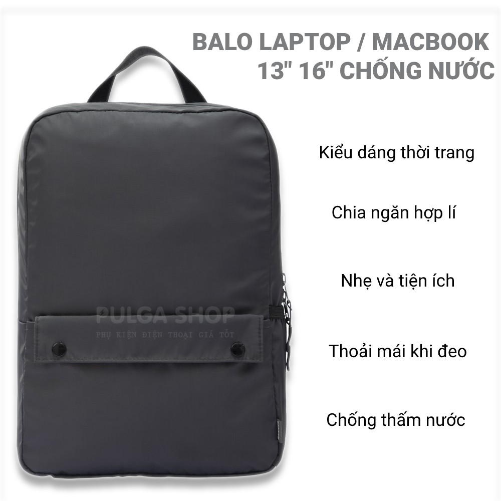 Balo Đựng Laptop Macbook 13inch 16 inch Baseus Vải Dù Cao Cấp Chống Nước Nhiều Ngăn Tiện Lợi Phù Hợp Đi Làm / Du Lịch